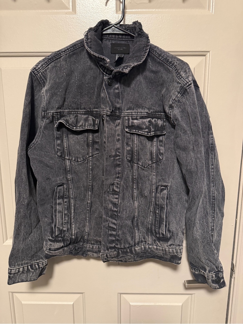 Forever 21 Men's Washed Black Denim Jacket